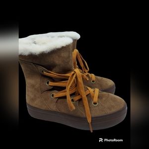 Caterpillar Jazmin Lace Up / Side Zipper Tan Boots Women's Size 7